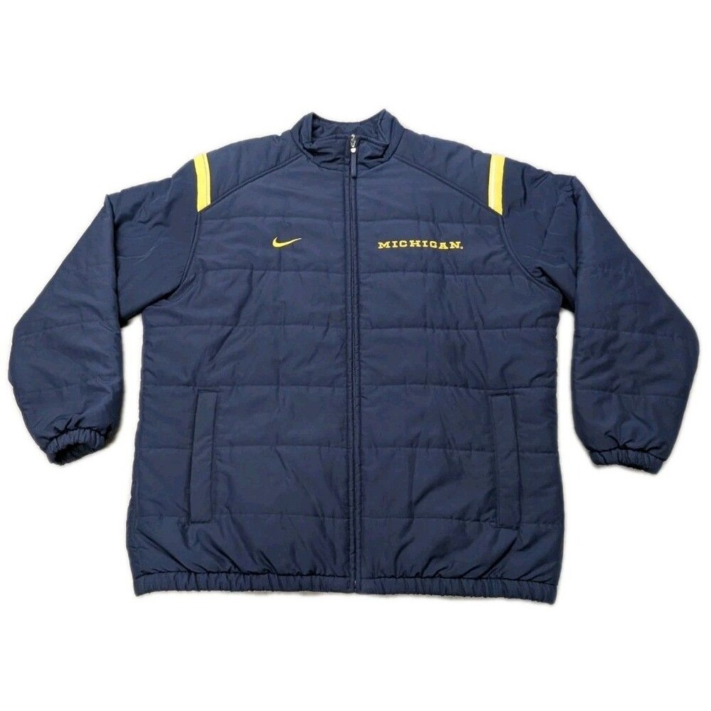 Vintage Nike Team Michigan Wolverines Puffer Jacket Men’s XL Insulated Navy Y2K